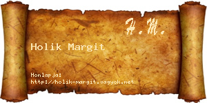 Holik Margit névjegykártya